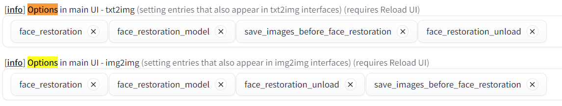 face restoration显示设置